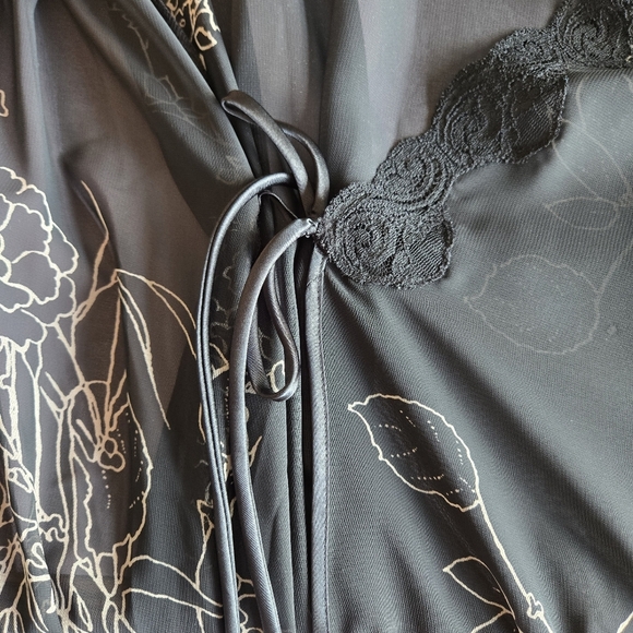 Delicates Floral Sheer Robe Women's‎ XL Whimsigoth Fairygrunge Romantic Retro - Picture 10 of 12